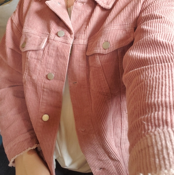 RELISTED Oversized pink button up corduroy jacket - Picture 7 of 7